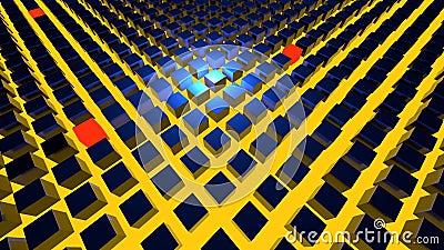 3d render abstract background. Geometry shapes that goes up and down. Stock Photo