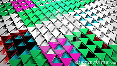 3d render abstract background. Triangle form Cartoon Illustration