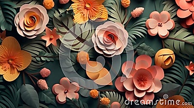 3D render abstract botanical background animation blooming Stock Photo