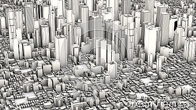 3d render aerial city Stock Photo