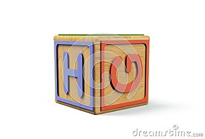 3d render alphabet blocks childrens cube on white background Stock Photo