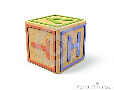 3d render alphabet blocks childrens cube on white background Stock Photo