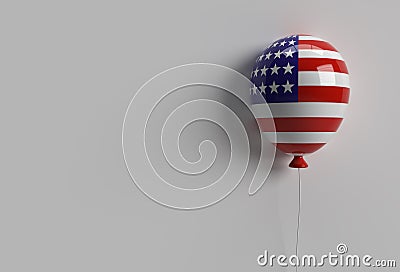 3D Render American Patriotic Balloons in Traditional Colors. 4th of July USA Independence Day Concept Stock Photo