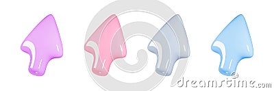 3d render arrow mouse cursor minimal icon collection isolated on white background vector illustration Cartoon Illustration