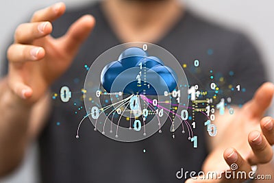 3D render of artificial intelligence cloud technology - integrated digital web concept Stock Photo