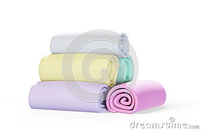 3d render of bathroom towel on white Stock Photo