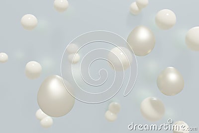 3d render of beauty cream or serum molecules on a blue background Stock Photo