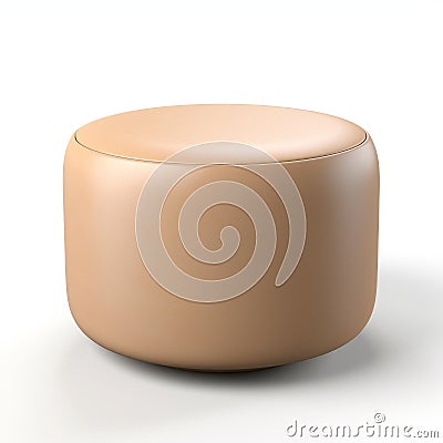 3d Render Of Beige Ottoman Side Table Stock Photo