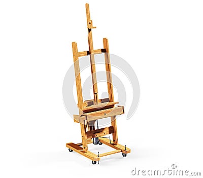 3d render Blank canvas on easel isolated Stock Photo