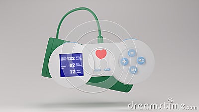 3d render. Blood pressure monitor in the form of a game joystick for children. SHOTLISThealth Stock Photo