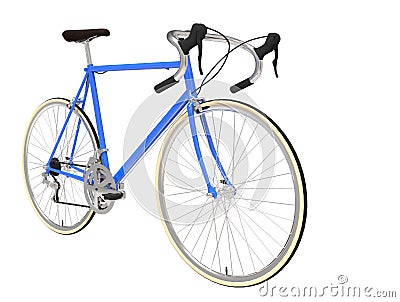 Blue sports bike on white Stock Photo