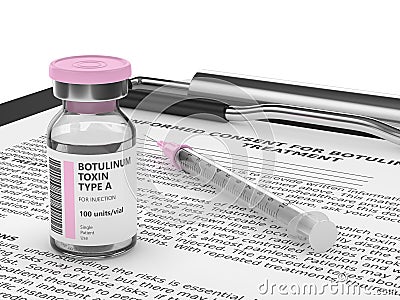 3d render with botulinum toxin type A vial Stock Photo