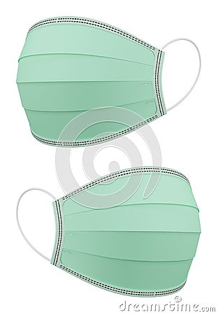 3d render. Breathing medical respiratory mask or surgical mask in hospital. protect pollution for the dust or airborne germs. Stock Photo