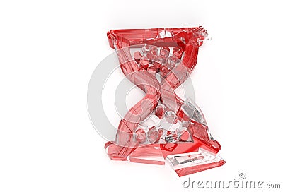 3D Render Broken Hourglass Mouse Symbol with Abstract 3d illustration Cartoon Illustration