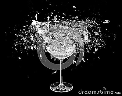 3d render, Broken wine glass Stock Photo