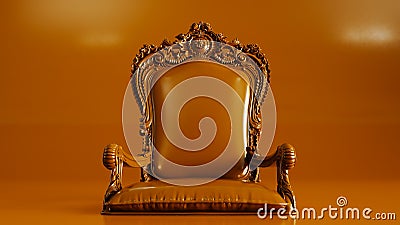 brown armchair on colored background Stock Photo