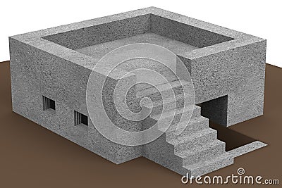 3d render of bunker Stock Photo