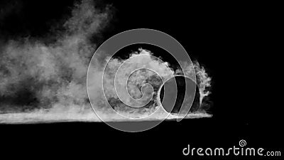 3d render burnout wheels with smoke on black background Stock Photo