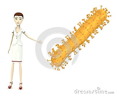 Cartoon nurse with H5N1 Stock Photo