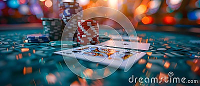 D Render of Casino Cards Featuring Poker, Blackjack, and Baccarat Games. Concept Casino Cards, Stock Photo