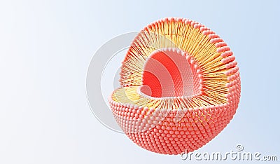 3d render cell membrane Phospholipid Bilayer. Layers of molecules. Gene expression. nucleotide database. Fluid mosaic model for Stock Photo