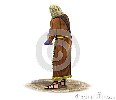 3d render, character of a medieval man Cartoon Illustration