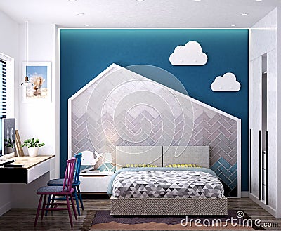 3d render of child bedroom Stock Photo