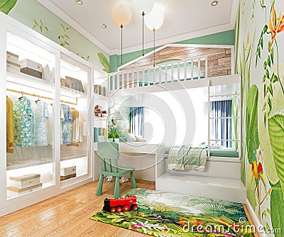 3d render child room Stock Photo