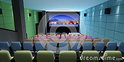 3d render cinema saloon Stock Photo