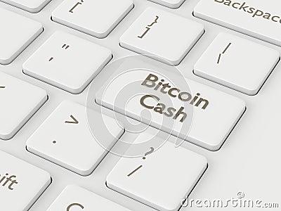3d render of computer keyboard with BITCOIN CASH button Stock Photo