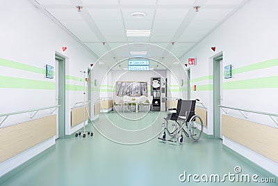 3d render of a corridor in a hospital Stock Photo