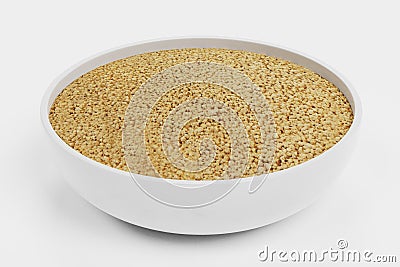 3D Render of Couscous in Bowl Stock Photo