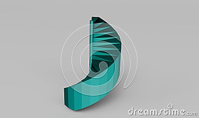 3d Render dark Blue color Stairs on Ghost grey Background Stock Photo