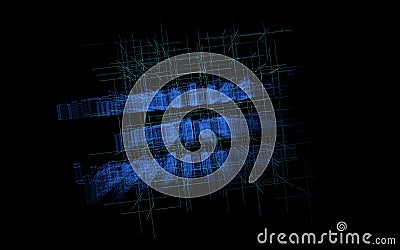 3D render digital computer grid matrix technology Stock Photo