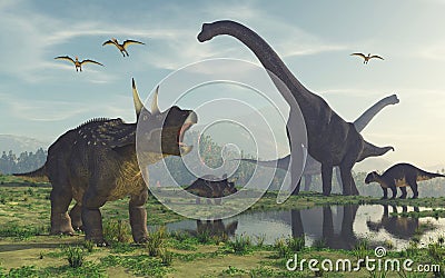 The family dinosaur Stock Photo