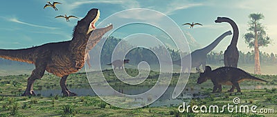 3d render dinosaur. Cartoon Illustration