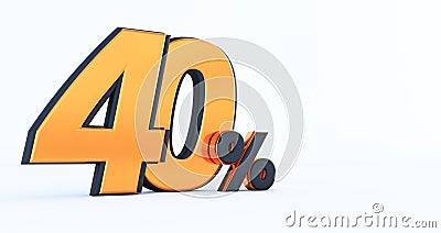 Discount forty 40 percent off isolated on white background Stock Photo