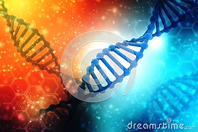 Concept of biochemistry with DNA Structure in medical technology background Stock Photo