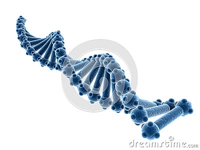 Concept of biochemistry with dna molecule isolated in white background, 3d rendering Stock Photo