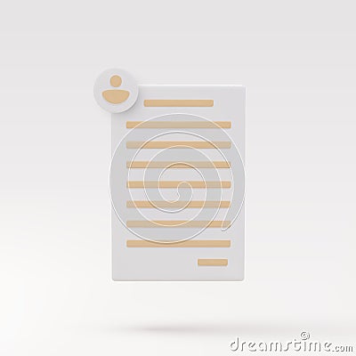 3d render documents personal data. Vector illustration Vector Illustration