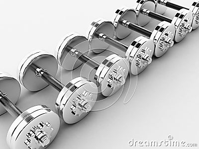 3d render of dumbells Stock Photo