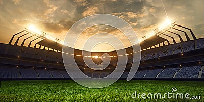 3d render emptry stadium evening Stock Photo