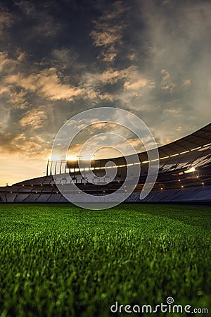 3d render emptry stadium evening Stock Photo