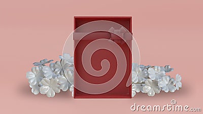 3D render empty elegant gift box Stock Photo