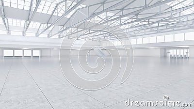 3D render of empty exhibition space. backdrop for exhibitions and events. Tile floor. Marketing mock up Stock Photo