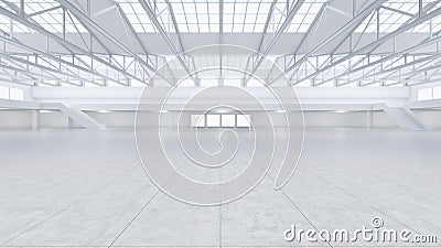 3D render of empty exhibition space. backdrop for exhibitions and events. Tile floor. Marketing mock up Stock Photo
