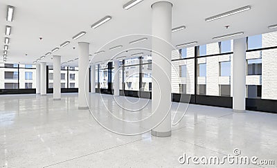 3d render - empty office building Stock Photo
