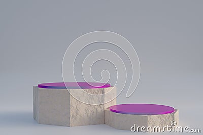 3d render of empty Podium design for product display Stock Photo