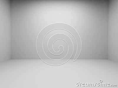 3D render empty room white wall background Stock Photo