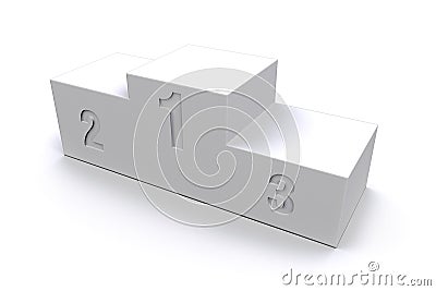 3D render empty winners podium. Stock Photo